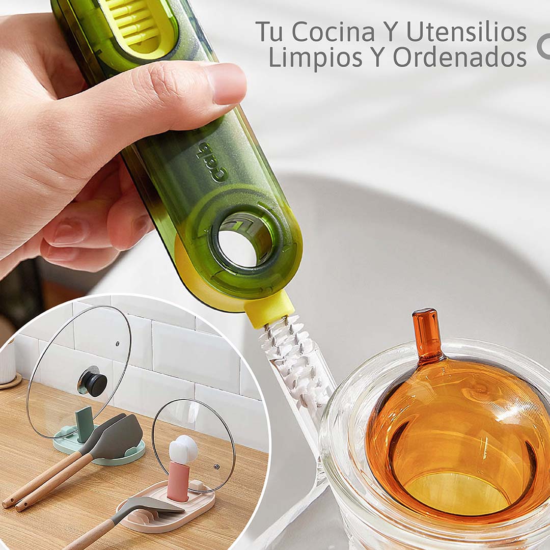 Combo de Cepillo y Base Para Elementos de Cocina