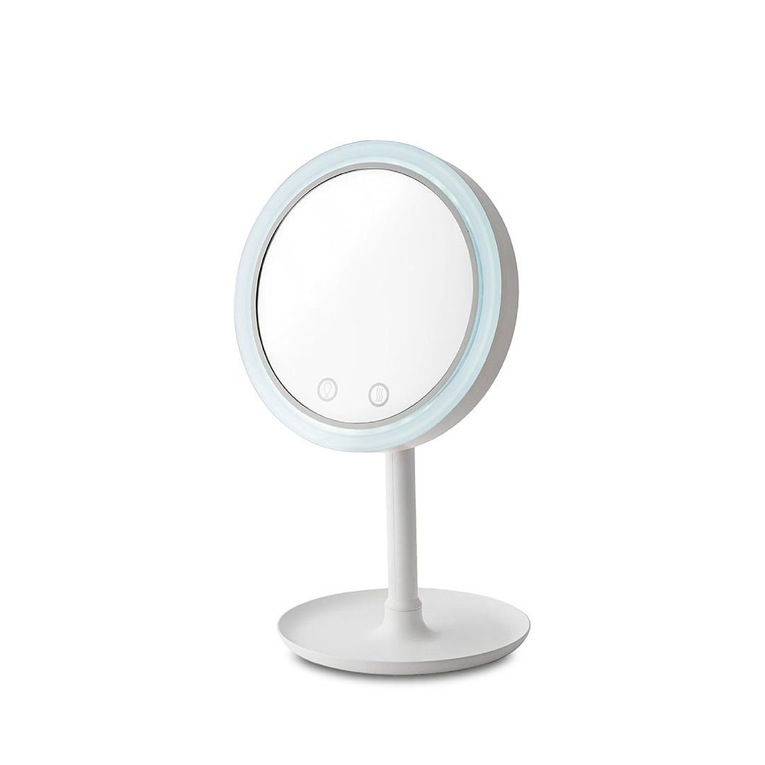 Espejo LED Portátil con Ventilador y Aumento 5X: Iluminación Perfecta