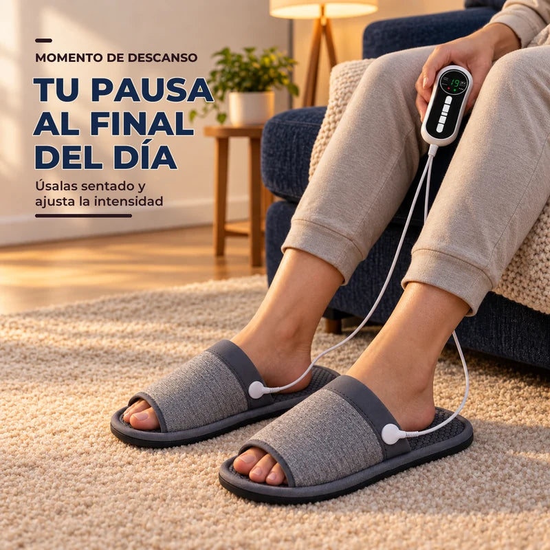 Pantuflas Masajeadoras EMS en uso sentado