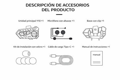 RideTalk X Auriculares Bluetooth para Casco