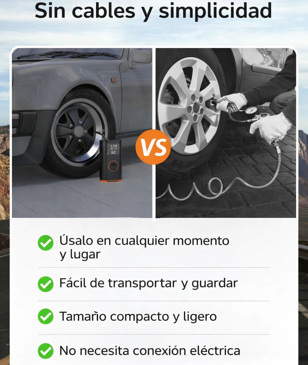 Inflador Portátil ZSX Pro Rápido