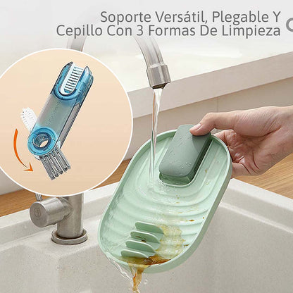 Combo de Cepillo y Base Para Elementos de Cocina