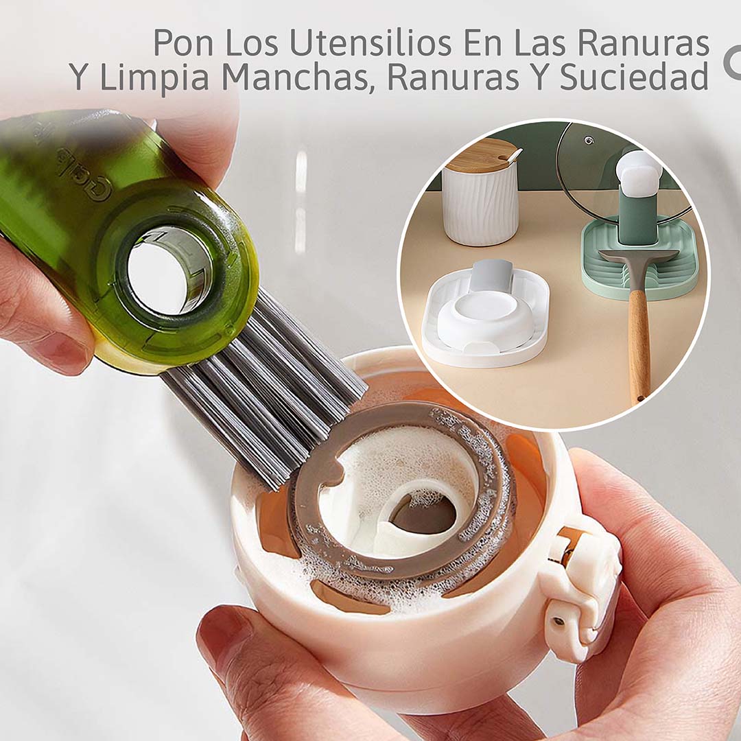 Combo de Cepillo y Base Para Elementos de Cocina