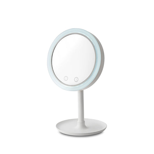 Espejo LED Portátil con Ventilador y Aumento 5X: Iluminación Perfecta