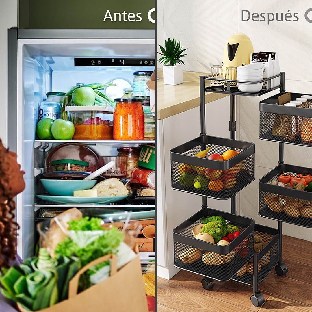 Estante Giratorio Multiusos: Organizador de 5 Niveles con Ruedas