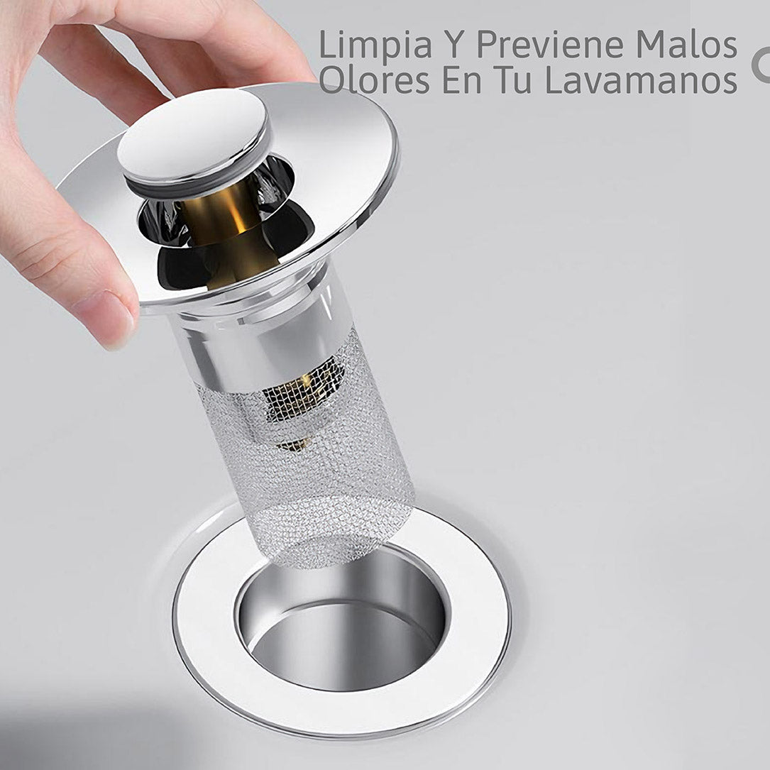 Filtro Universal para Lavamanos Anti-Olor y Anti-Obstrucción