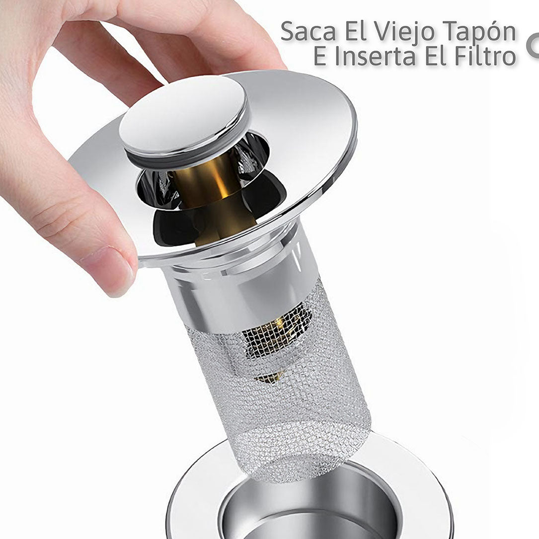 Filtro Universal para Lavamanos Anti-Olor y Anti-Obstrucción