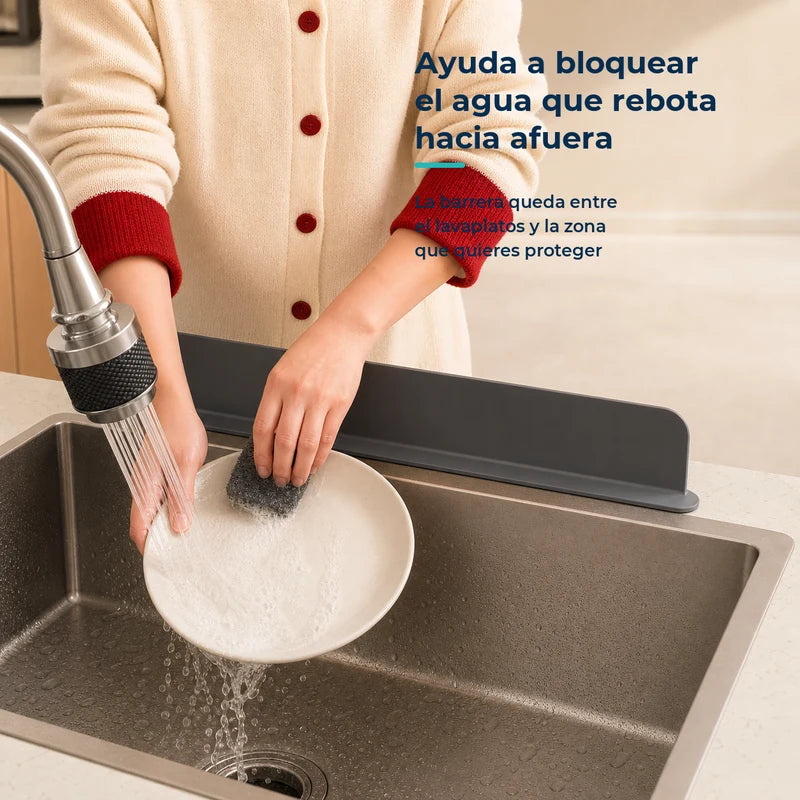 Evita que las salpicaduras salgan del lavaplatos