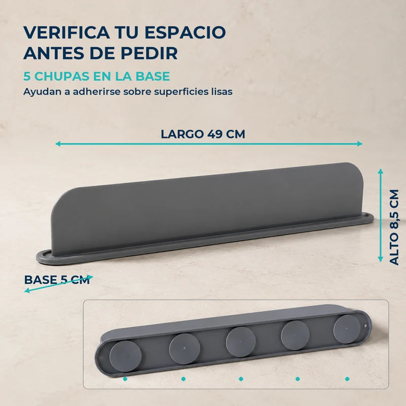 A5 | Medidas del protector antisalpicaduras: 49 por 8,5 por 5 centímetros