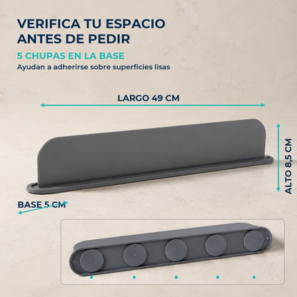 A5 | Medidas del protector antisalpicaduras: 49 por 8,5 por 5 centímetros