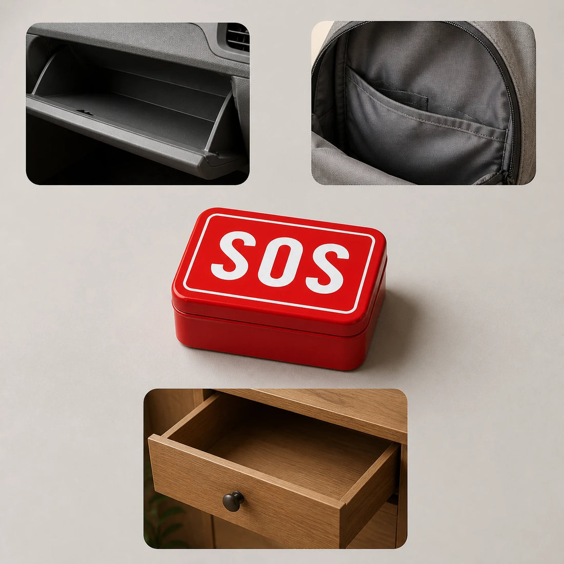Kit SOS para carro, mochila o cajón de casa