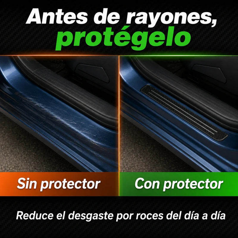 Antes y después con protector adhesivo para carro