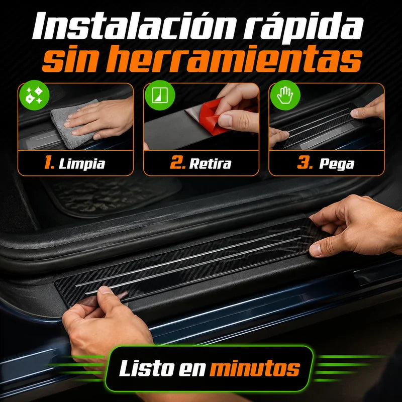 Instalación fácil en tres pasos de protectores para carro