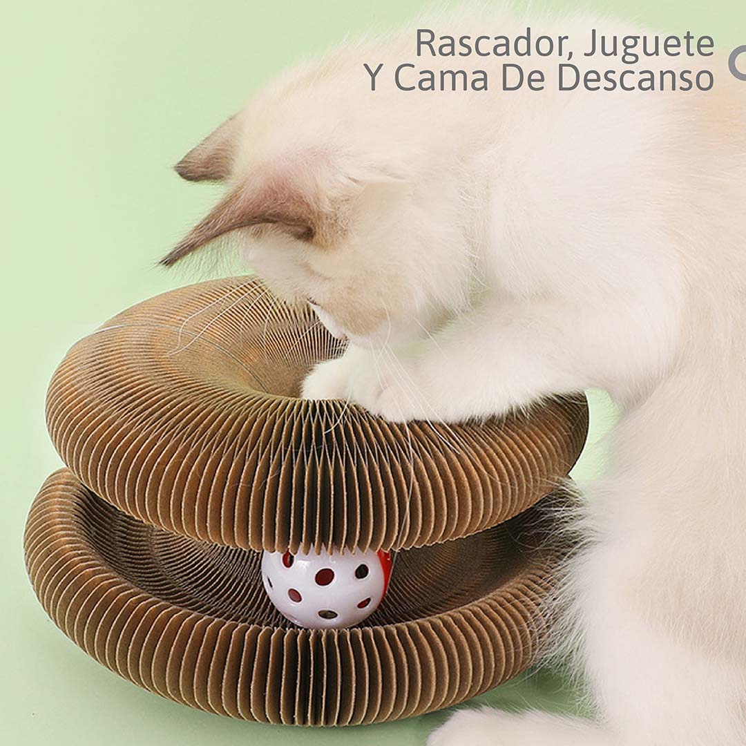 Rascador 3 en 1 para Gatos: Juguete Interactivo y Cama de Descanso