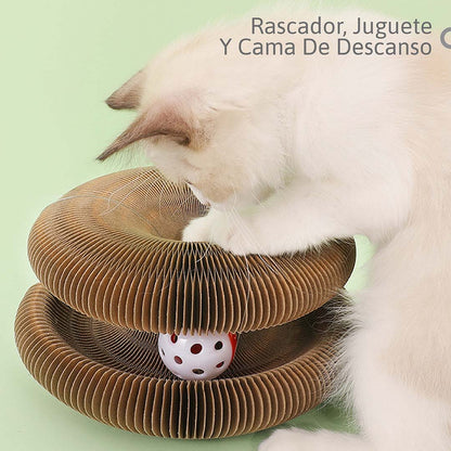 Rascador 3 en 1 para Gatos: Juguete Interactivo y Cama de Descanso