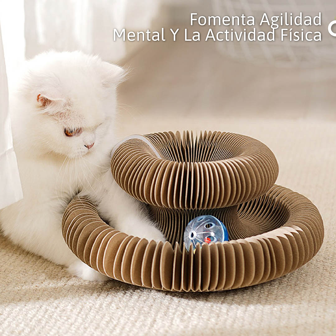Rascador 3 en 1 para Gatos: Juguete Interactivo y Cama de Descanso