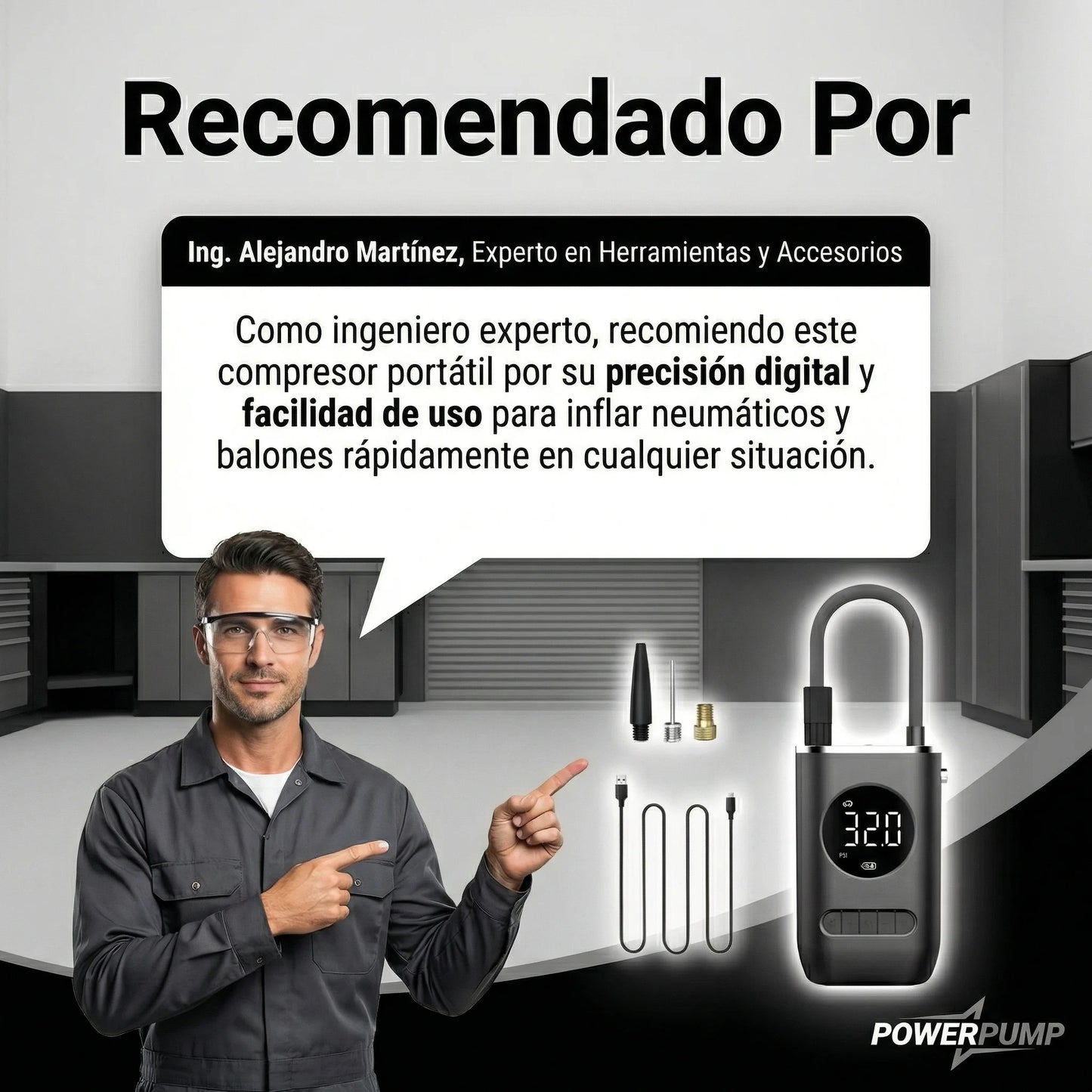 Inflador Portátil ZSX Pro Rápido