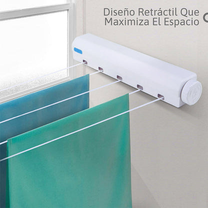 Tendedero Retráctil 5 Cuerdas: Espacio Eficiente y Fácil Instalación