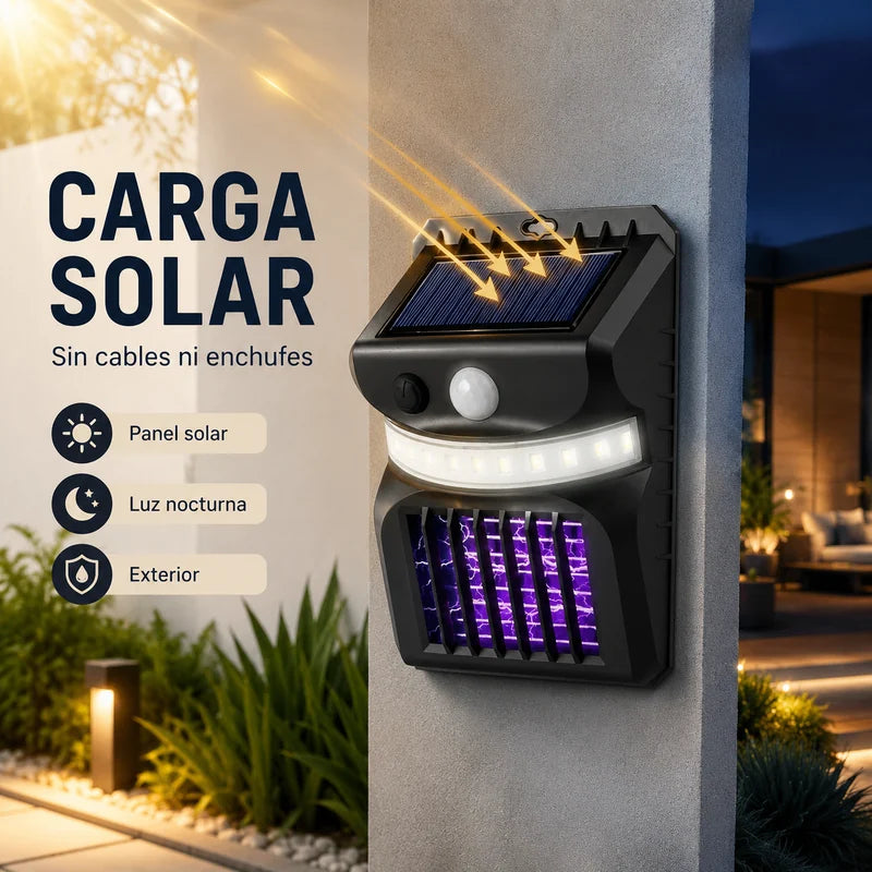 Lámpara solar con carga solar sin cables ni enchufes